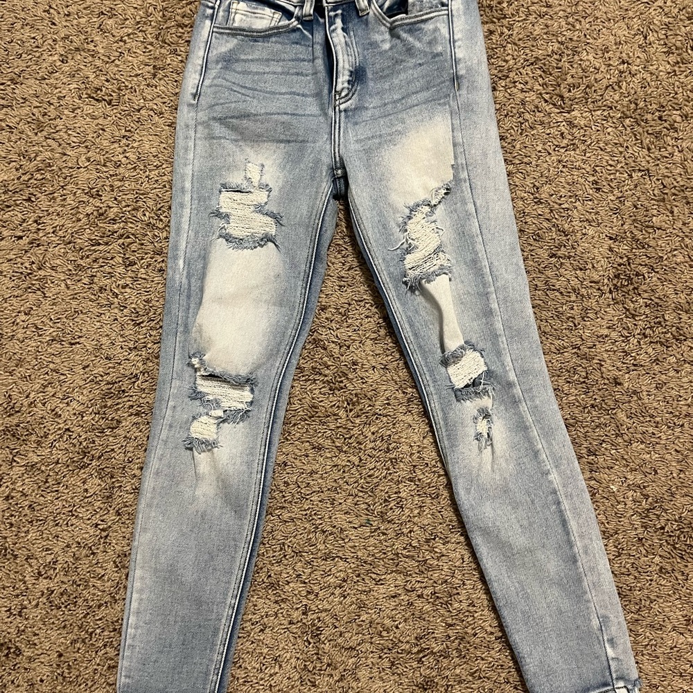 KanCan Light Wash High Rise Ankle Skinny Jeans
